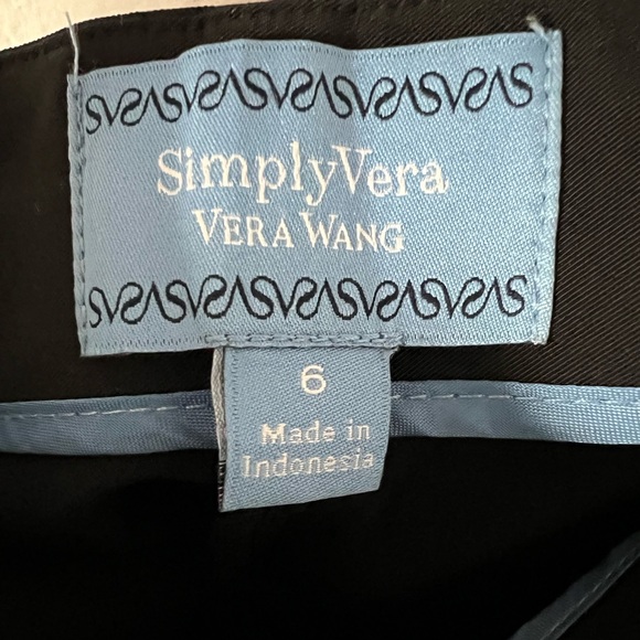 Simply Vera by Vera Wang sz 6 black dress pants ankle cropped side zip SPRING - Picture 5 of 13